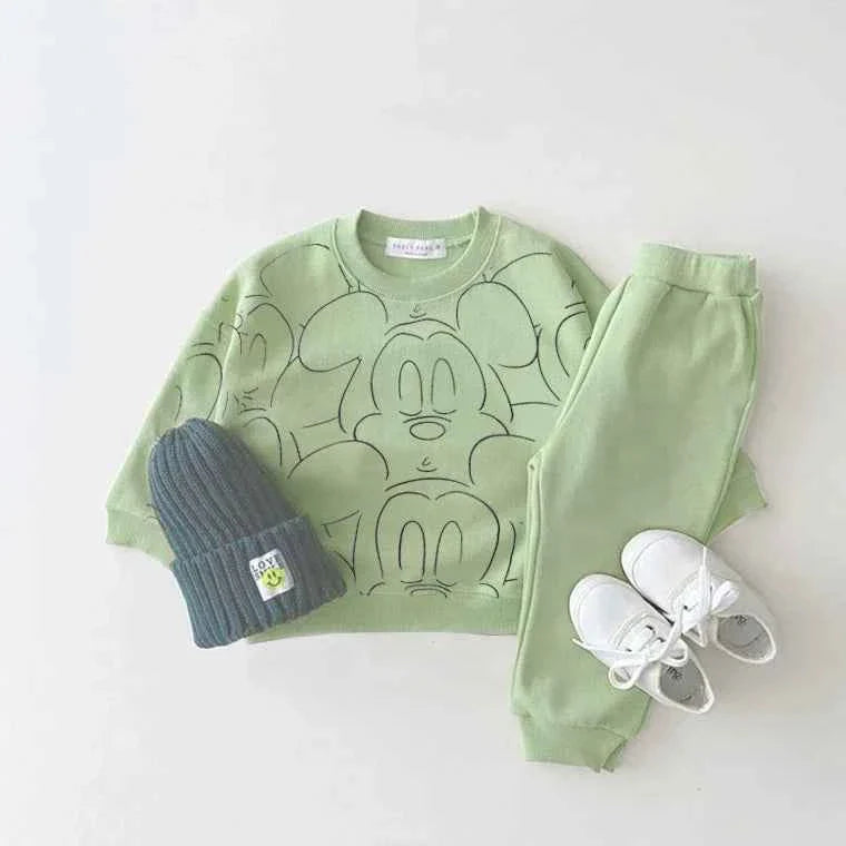 New Designer Cartoon Clothing  Tracksuit Baby Boy Summer Printed Clothes T-shirt+shorts Baby Girl Casual Solid Color Sets - URBANPICK FASHION