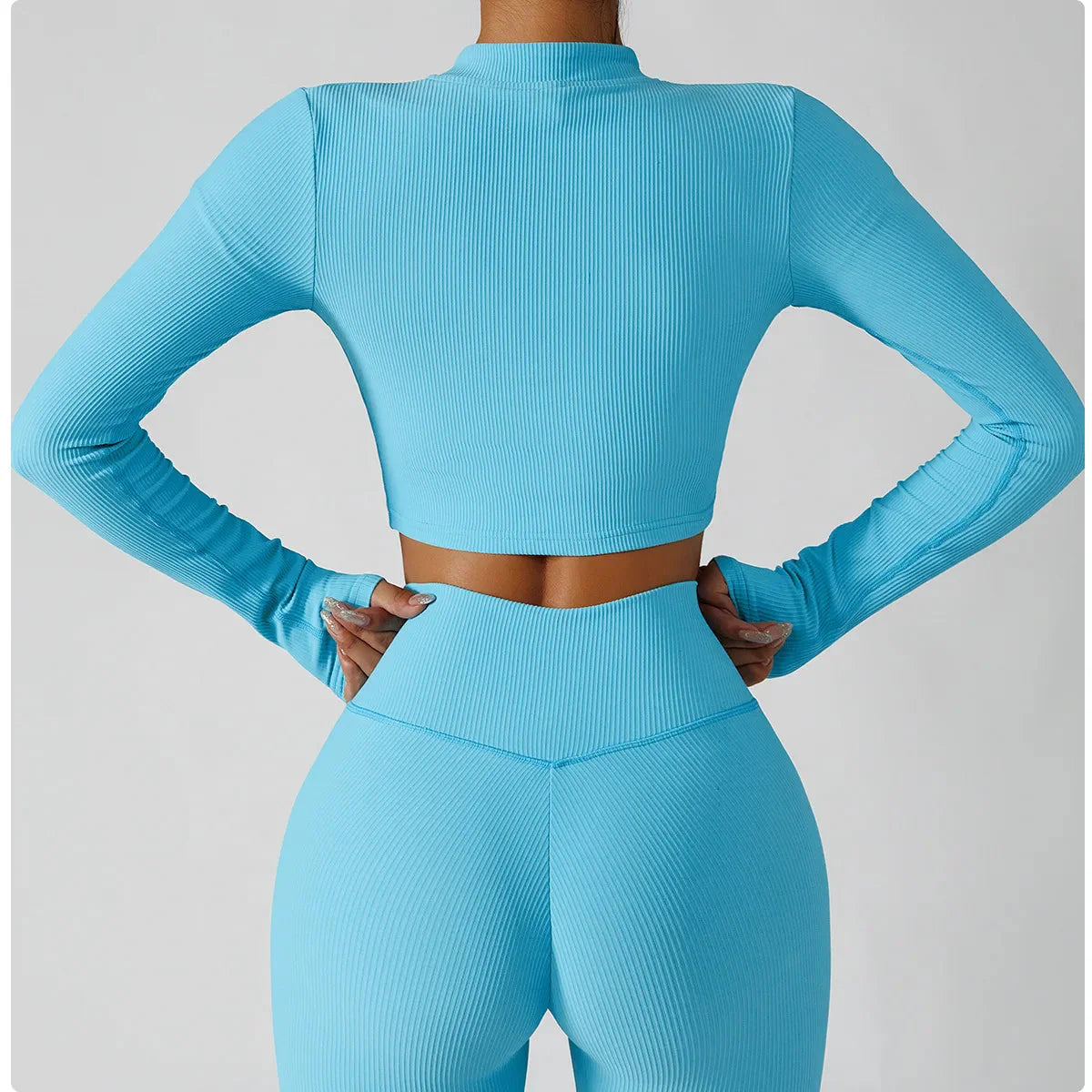 3-Piece Seamless Yoga Set – Jacket, Bra & Leggings - URBANPICK FASHION