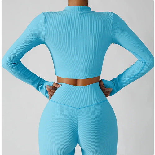 3-Piece Seamless Yoga Set – Jacket, Bra & Leggings - URBANPICK FASHION
