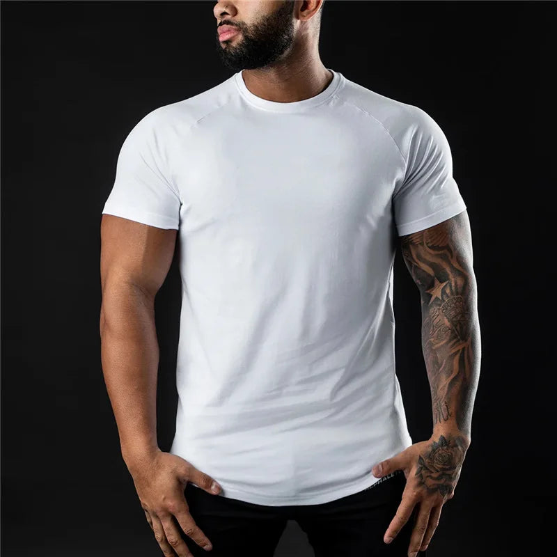 FlexFit Cotton Tee: Summer Athletic Muscle Shirt - URBANPICK FASHION