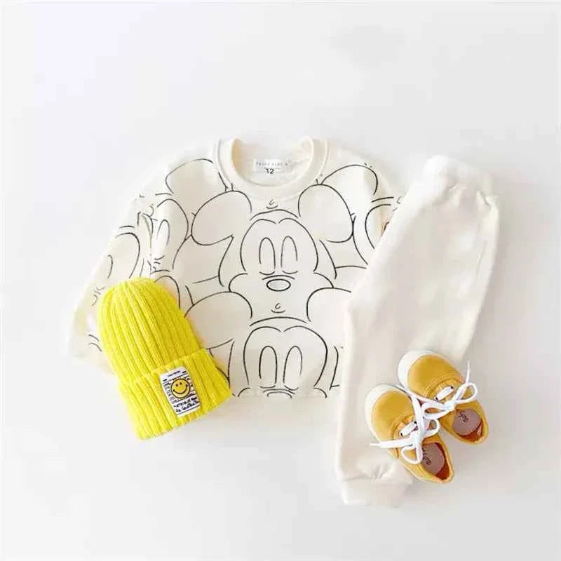 New Designer Cartoon Clothing  Tracksuit Baby Boy Summer Printed Clothes T-shirt+shorts Baby Girl Casual Solid Color Sets - URBANPICK FASHION