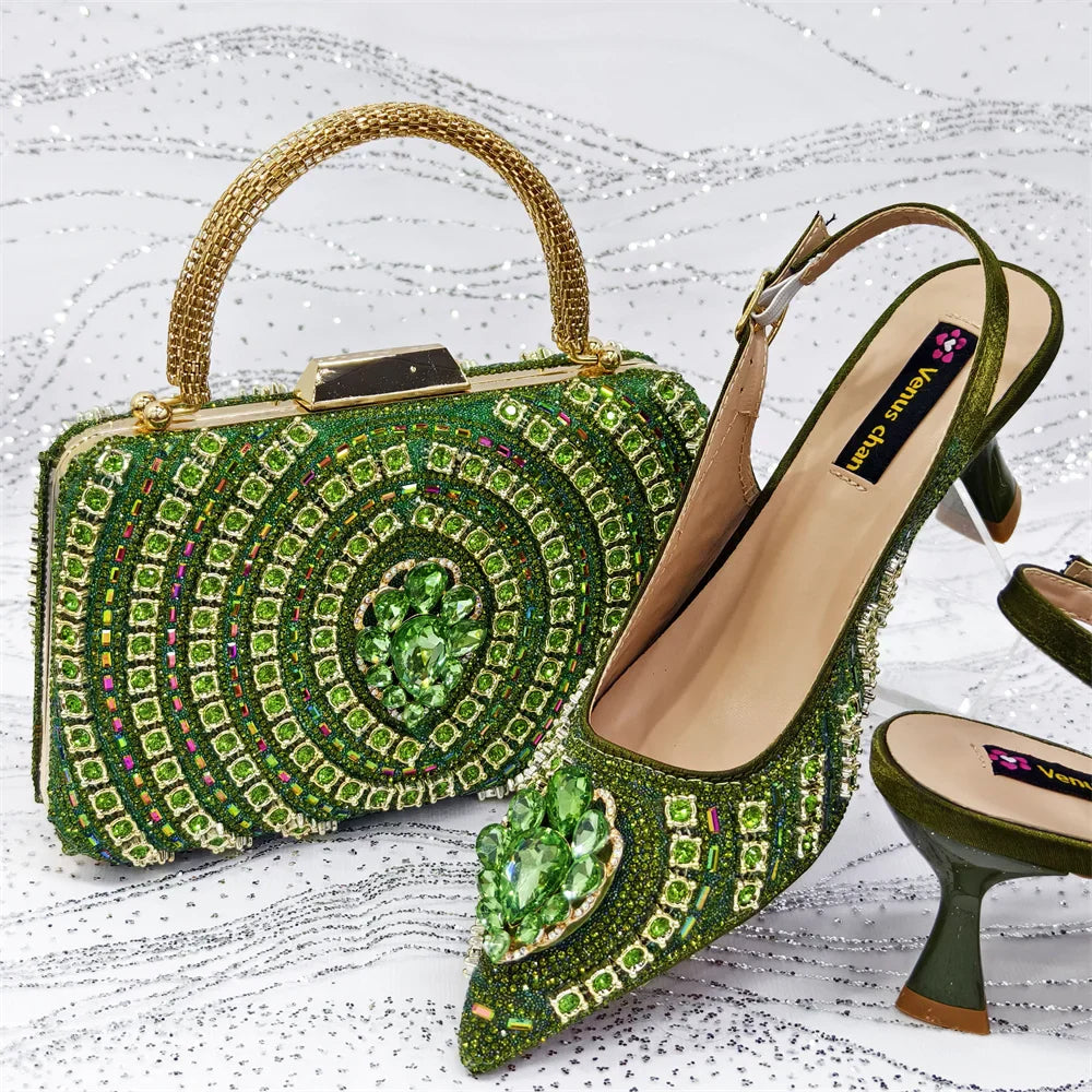 Italian Butter-fly Design Wedding Shoes with Bag Set EDS59 - URBANPICK FASHION