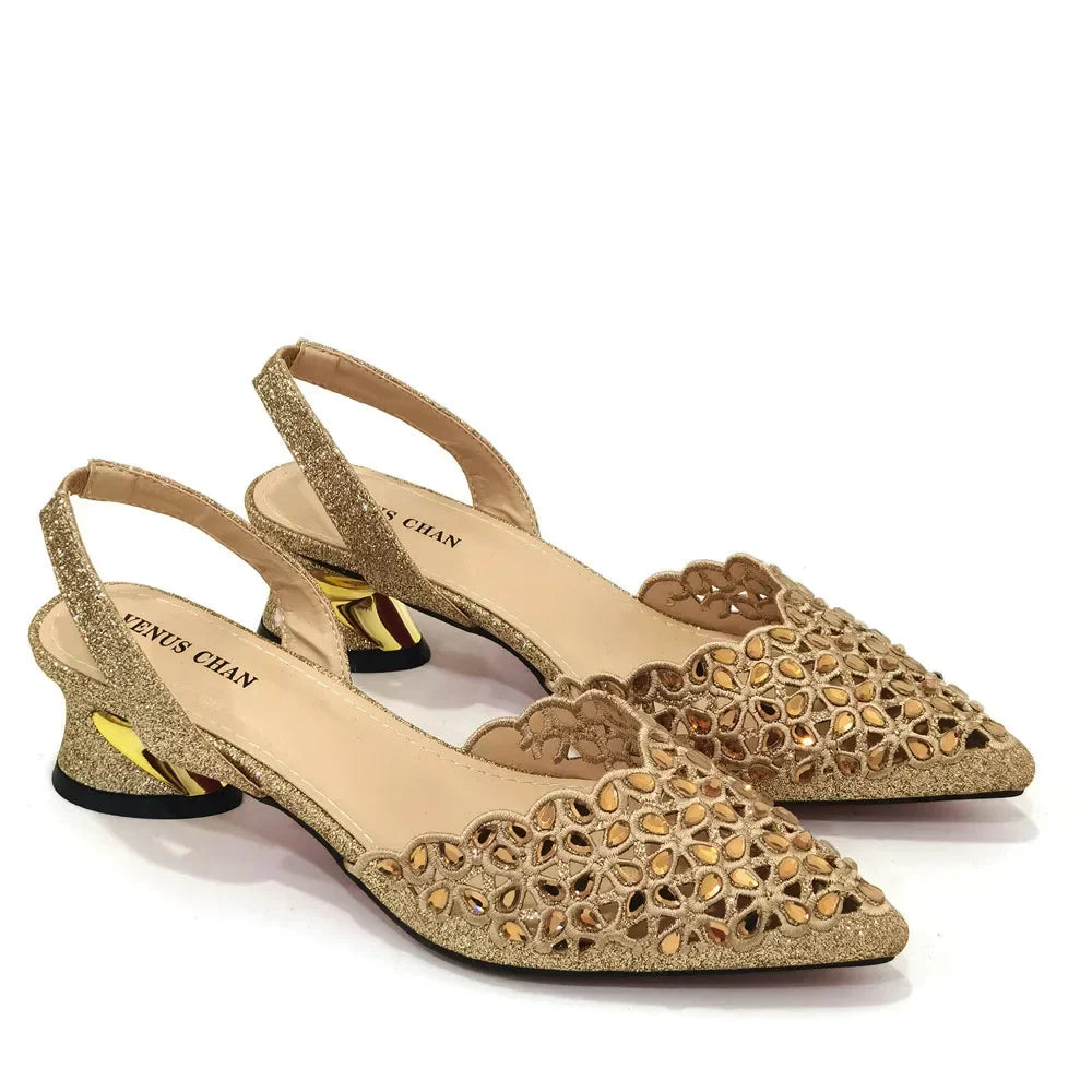 New Low Heel Pointed-Toe Shoes and Bags Set - URBANPICK FASHION