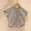 Striped Short Sleeve T-Shirt for Baby Boys and Girls - URBANPICK FASHION
