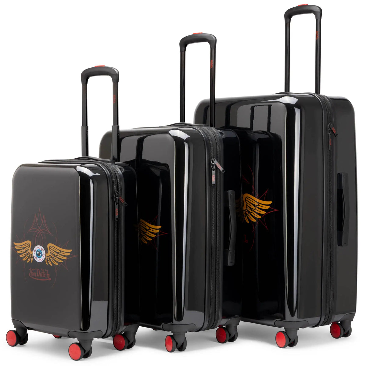 Kustom Kulture 3-Piece Expandable Hardside Spinner Luggage Set - URBANPICK FASHION