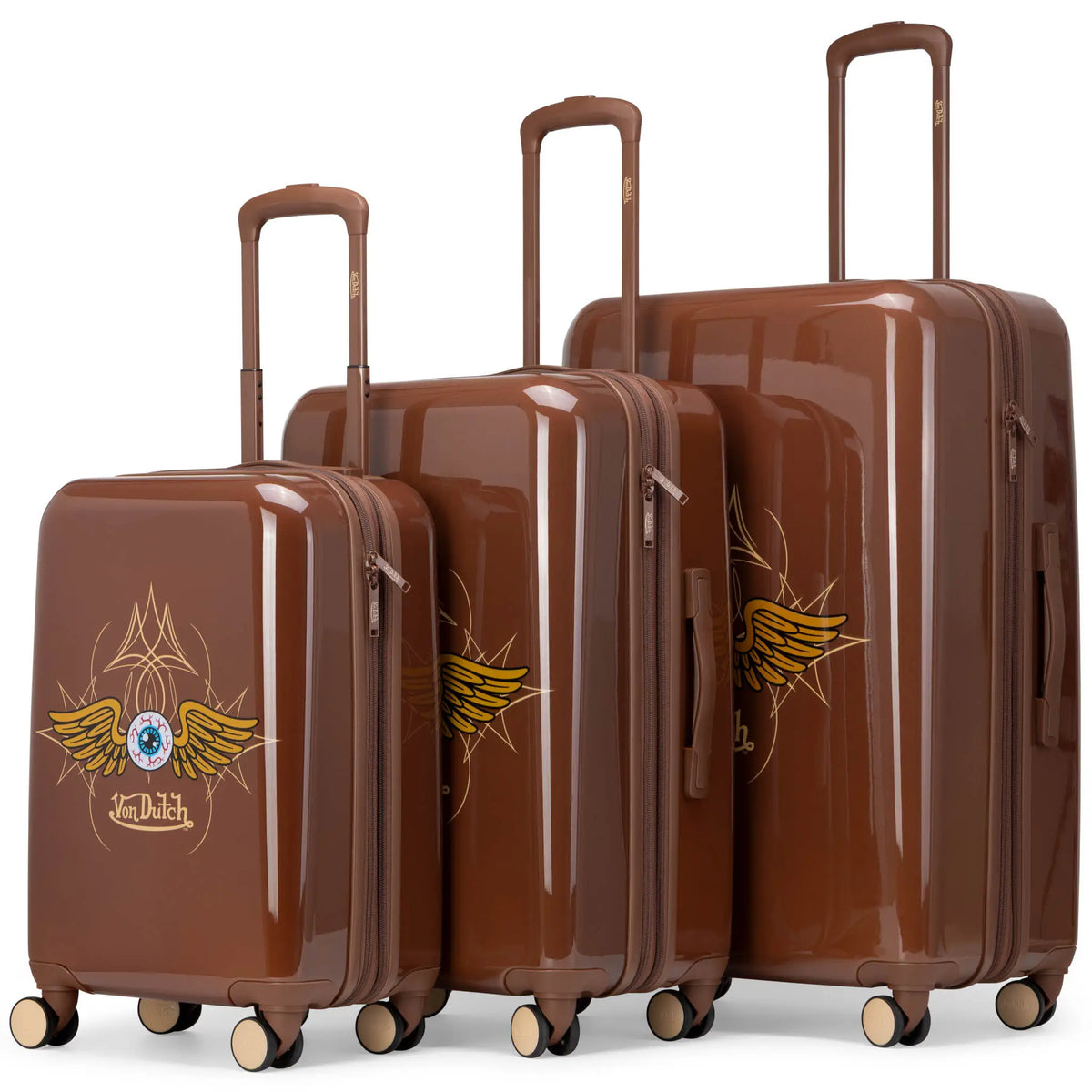 Kustom Kulture 3-Piece Expandable Hardside Spinner Luggage Set - URBANPICK FASHION