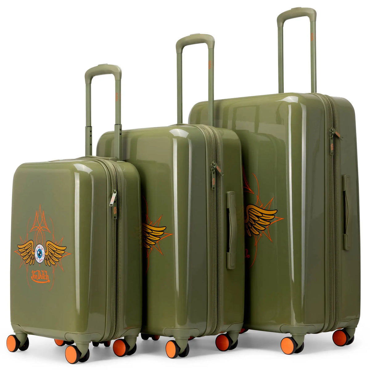 Kustom Kulture 3-Piece Expandable Hardside Spinner Luggage Set - URBANPICK FASHION