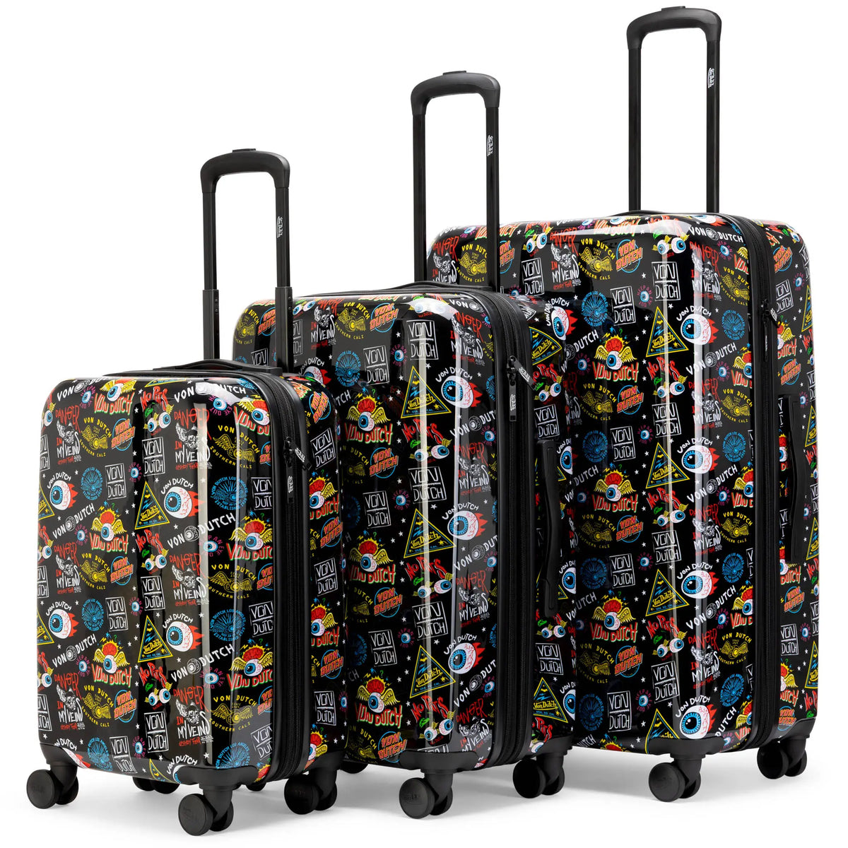 Kustom Kulture 3-Piece Expandable Hardside Spinner Luggage Set - URBANPICK FASHION