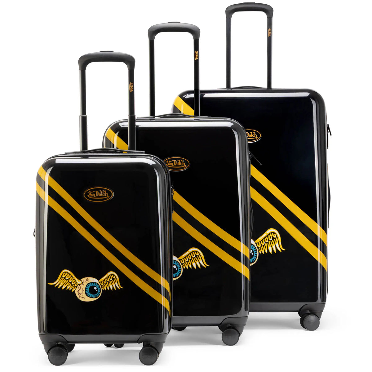 Kustom Kulture 3-Piece Expandable Hardside Spinner Luggage Set - URBANPICK FASHION