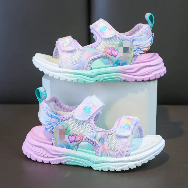 Summer New Girls' Sandals with Cartoon Wings - URBANPICK FASHION