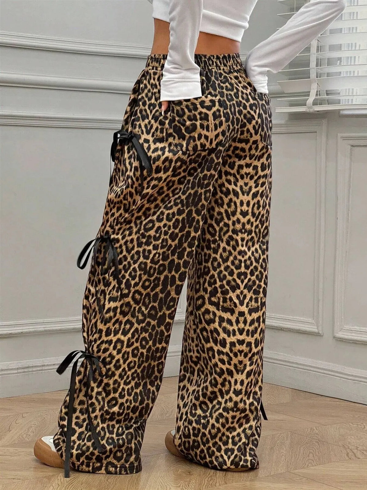 Cargo Wide Leg Pants with Side Tie Details - URBANPICK FASHION
