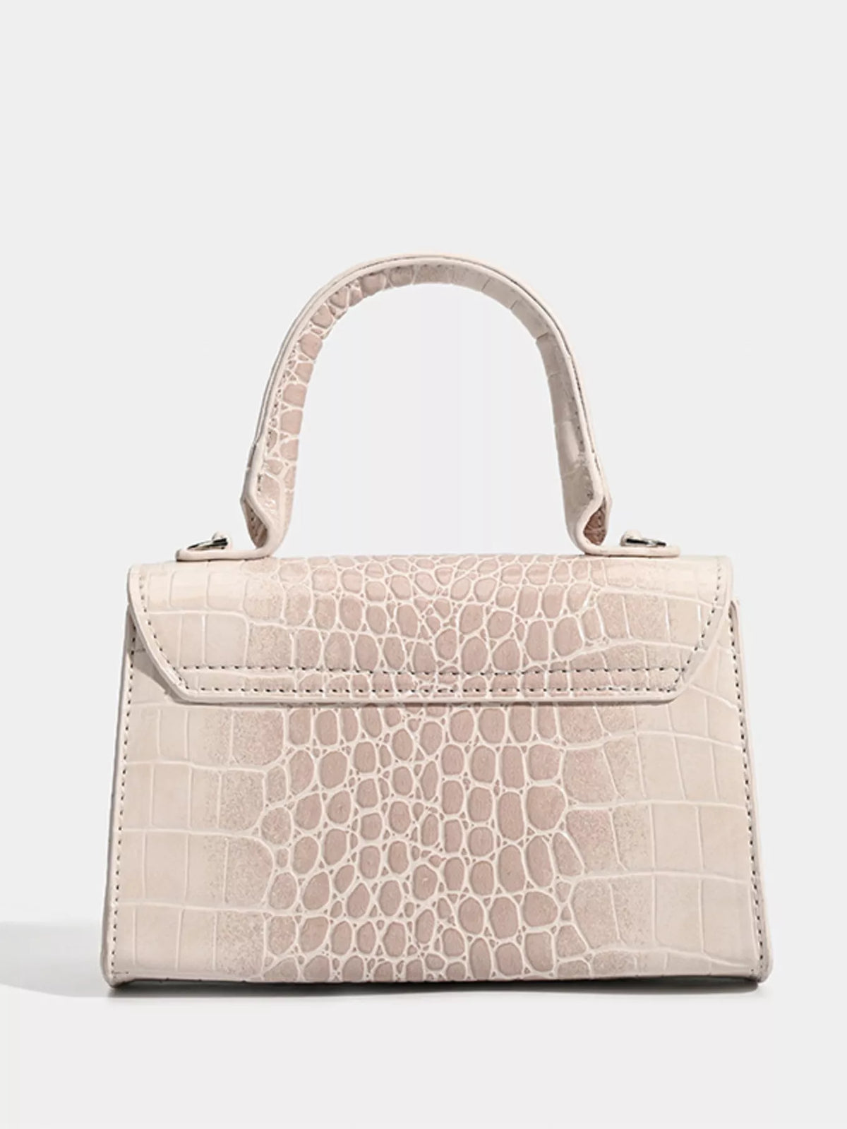 Croc-Embossed Top Handle Handbag - URBANPICK FASHION