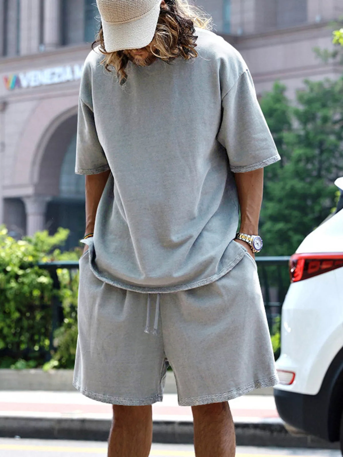 Men's Full Size Relaxed Fit T-Shirt & Shorts Set Plus Size - URBANPICK FASHION