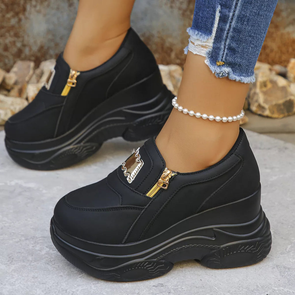 Round Toe Platform Sneakers - URBANPICK FASHION