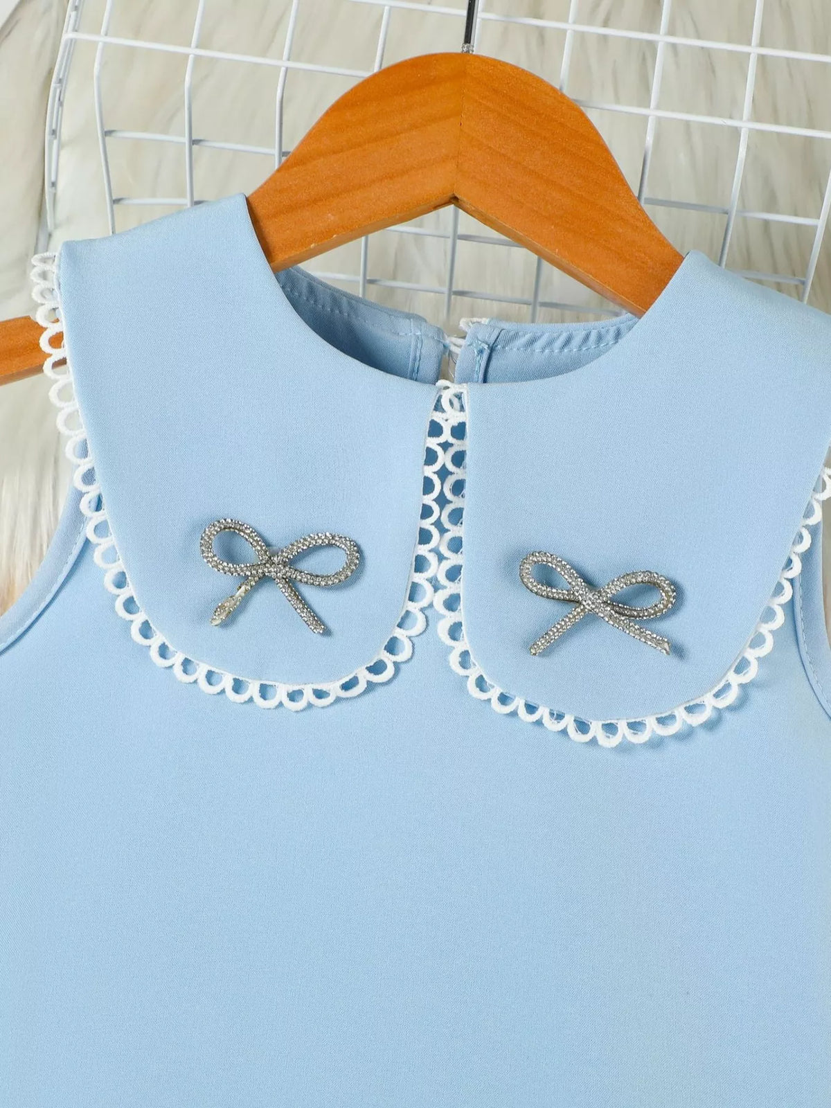 Children's Bow-Accented Pleated Dress - URBANPICK FASHION