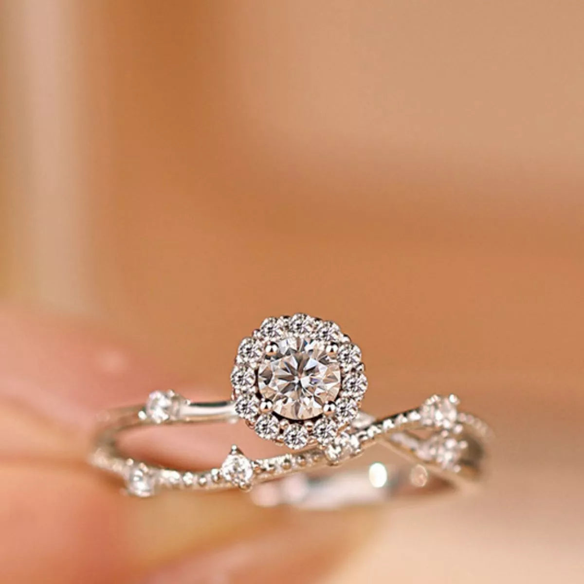 1 Carat 925 Sterling Silver Moissanite Layered Ring - URBANPICK FASHION