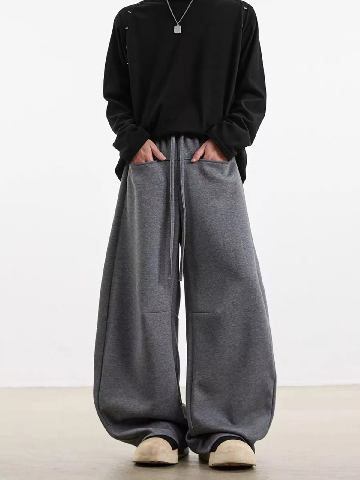 Men's Plus Size Drawstring Wide Leg Pants - URBANPICK FASHION