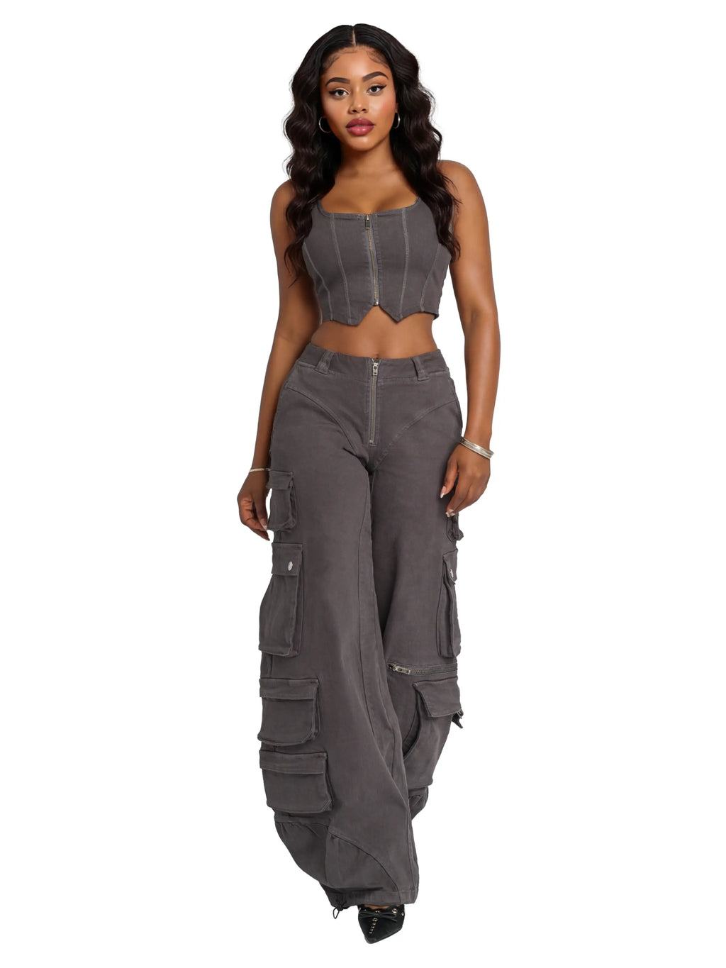 Low-Rise Twill Cargo Pant - URBANPICK FASHION