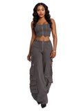 Low-Rise Twill Cargo Pant - URBANPICK FASHION