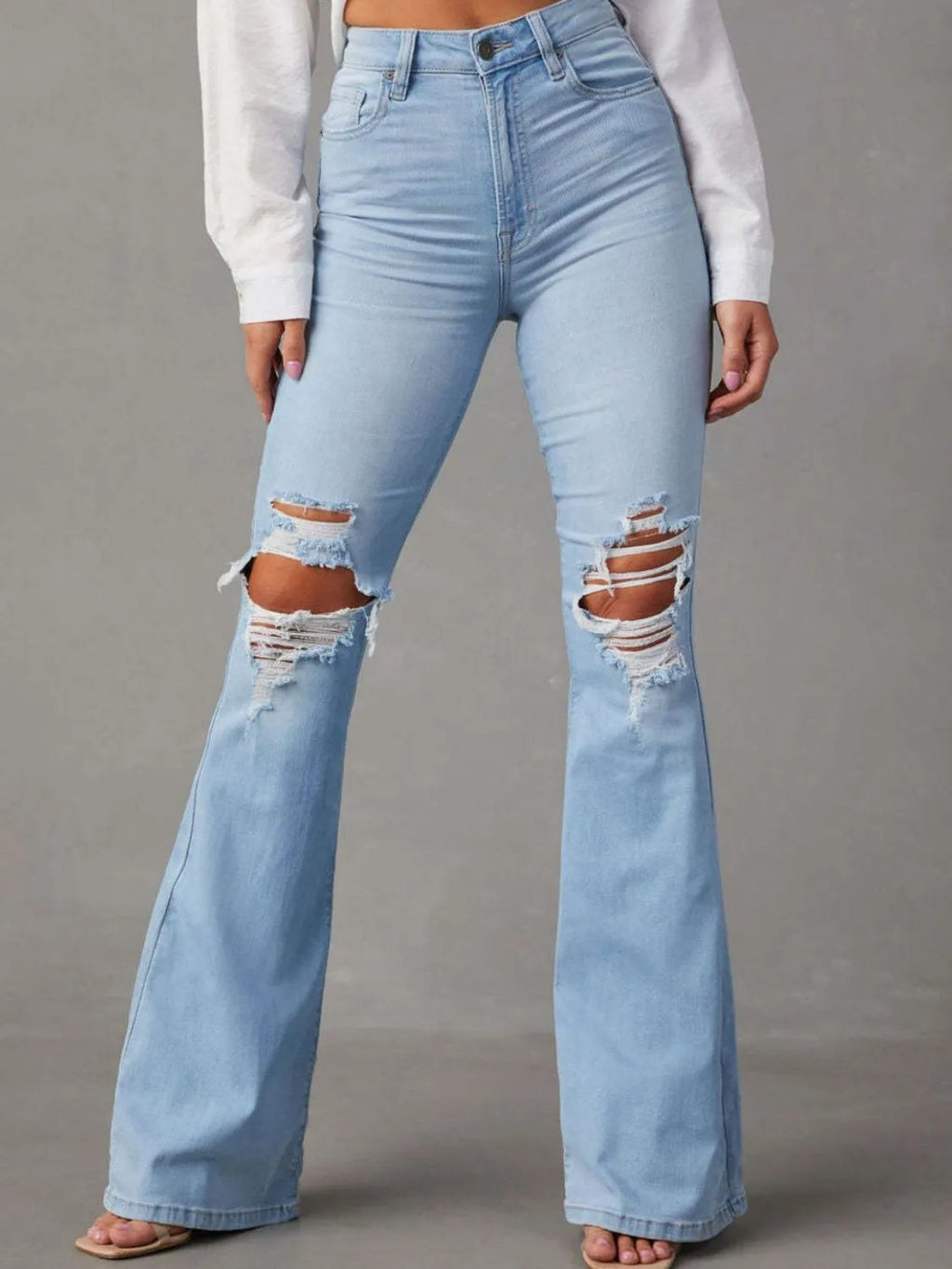 Distressed Jeans with Pockets - URBANPICK FASHION