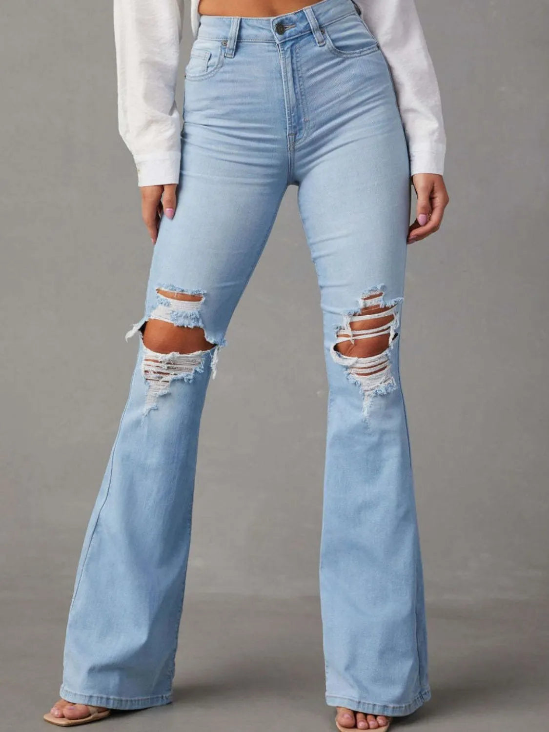 Distressed Jeans with Pockets - URBANPICK FASHION