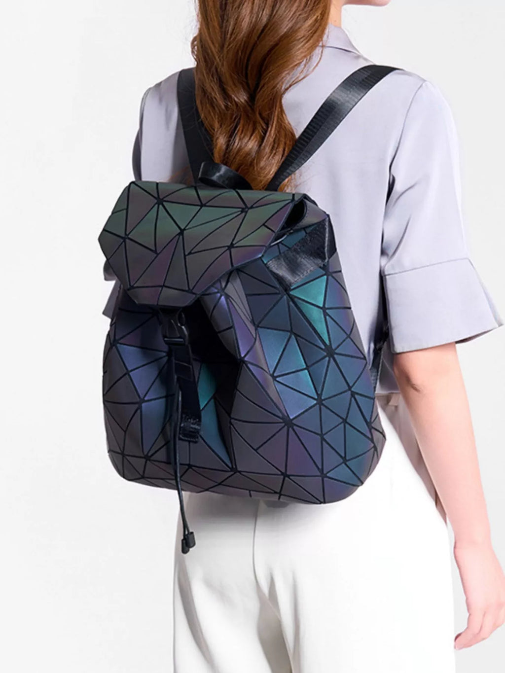 Geometric Buckle Backpack Bag - URBANPICK FASHION