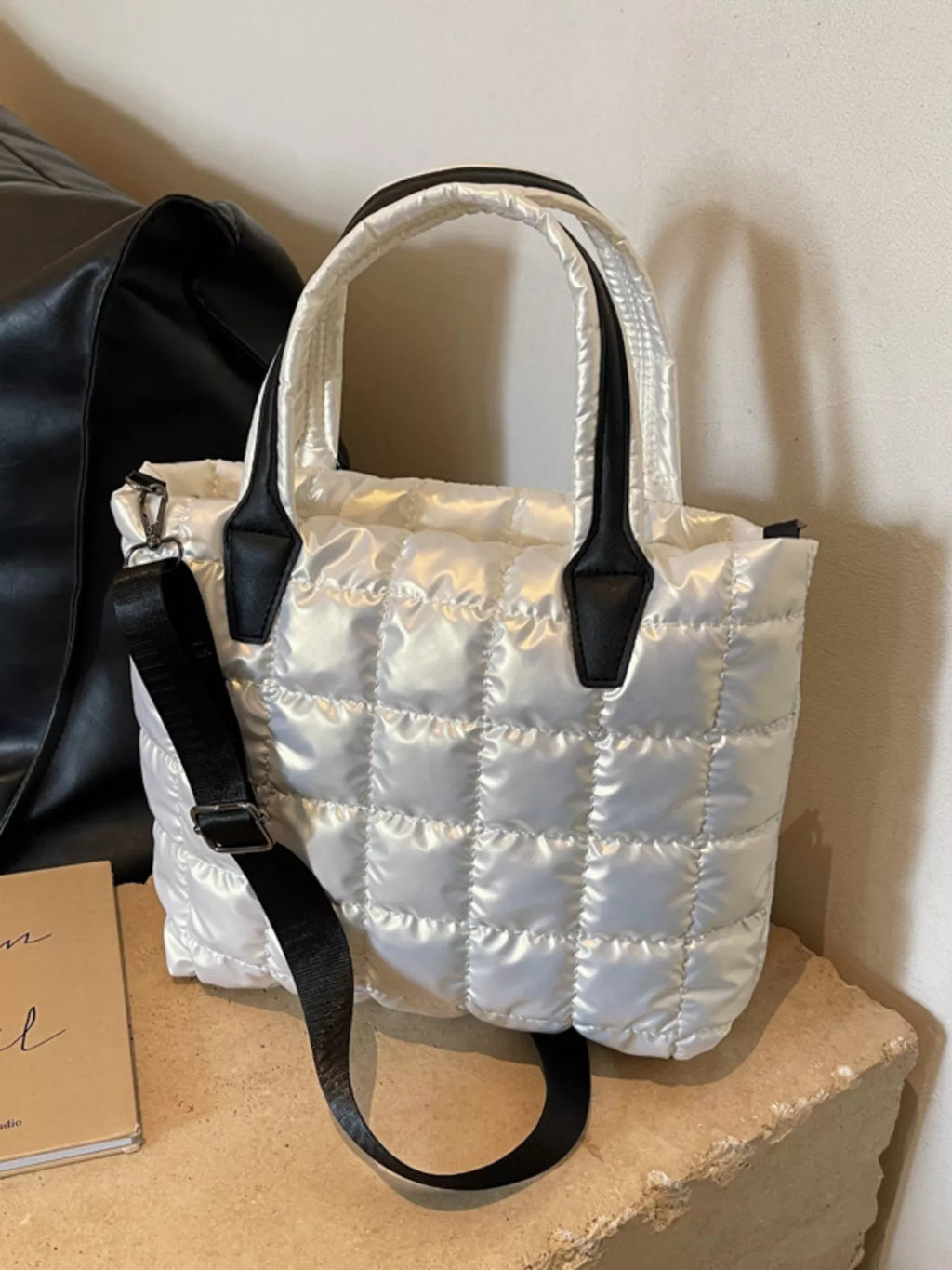 Bubble Textured Tote Crossbody Bag - URBANPICK FASHION