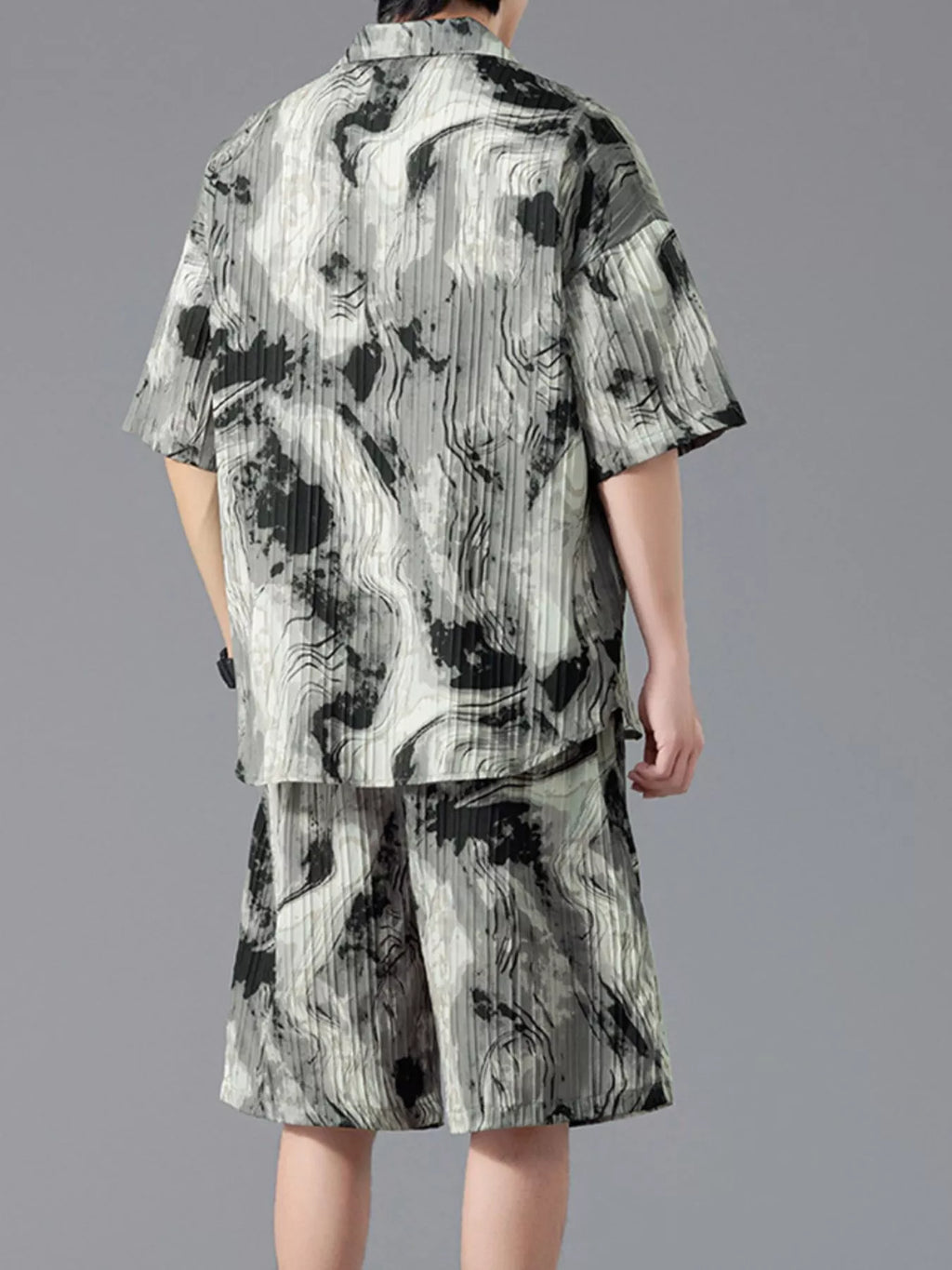 Men's Full Size Tie-Dye Casual Shirt and Shorts Set Plus Size - URBANPICK FASHION