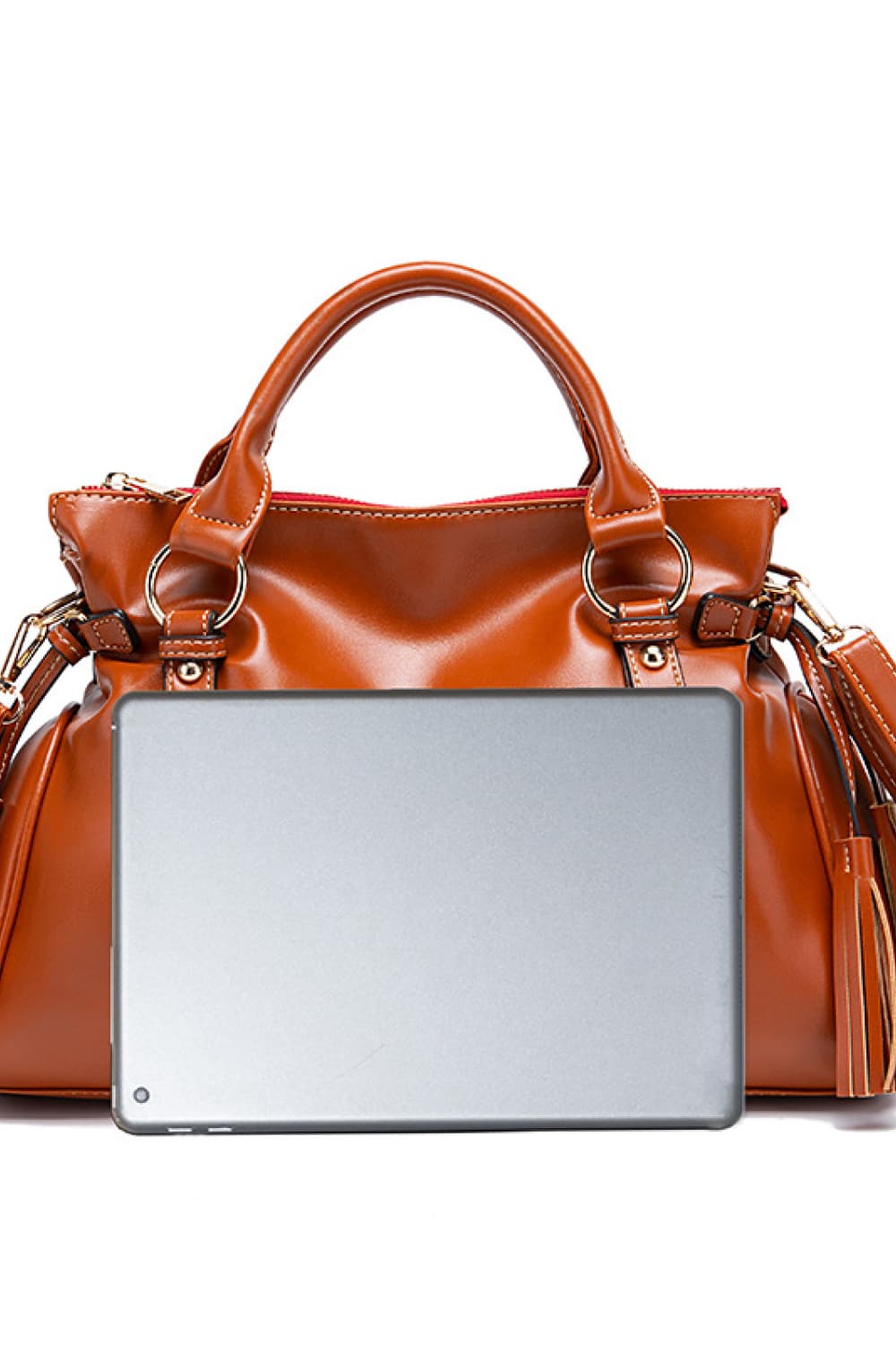 PU Leather Handbag with Tassels - URBANPICK FASHION