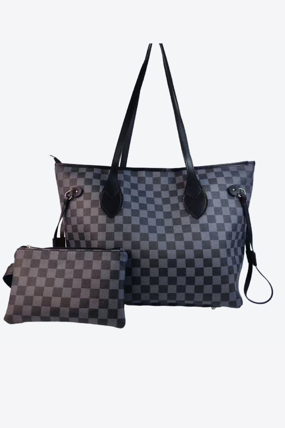 Checkered PVC Two-Piece Bag Set - URBANPICK FASHION