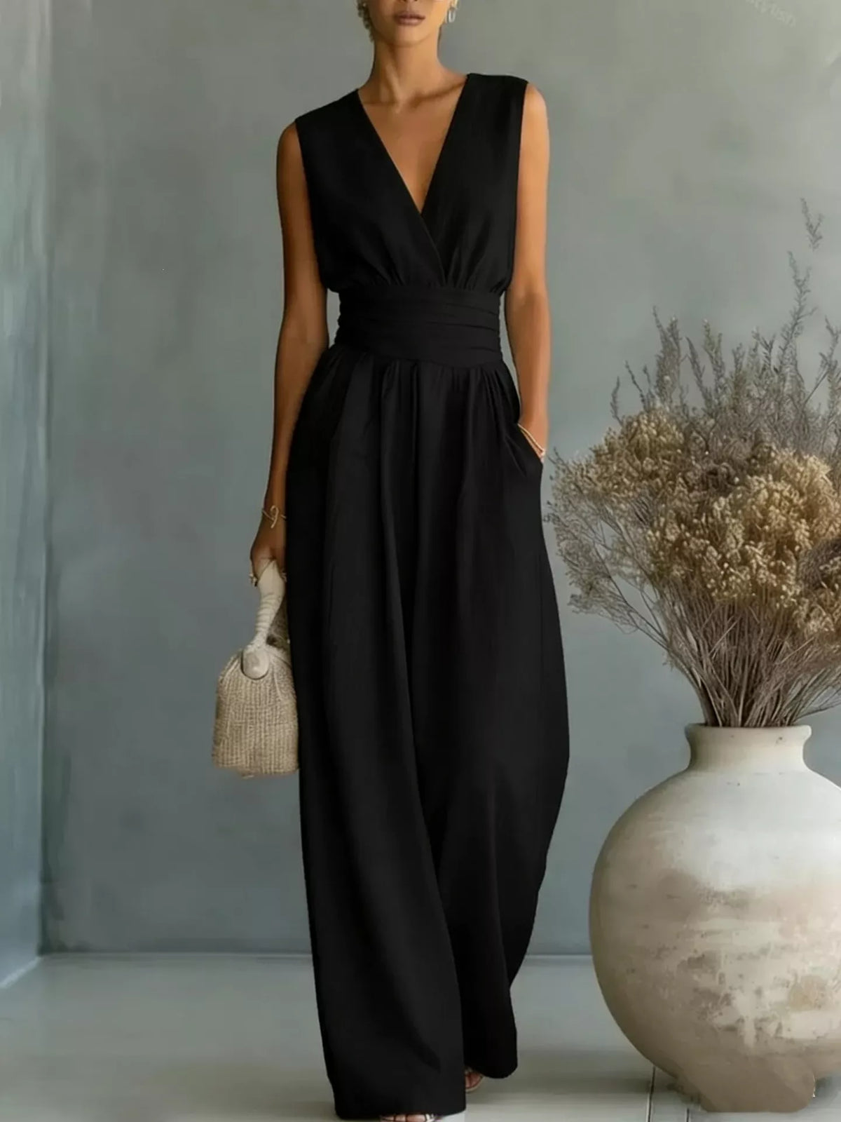 Full Size Sleeveless Wide-Leg Jumpsuit Plus Size - URBANPICK FASHION