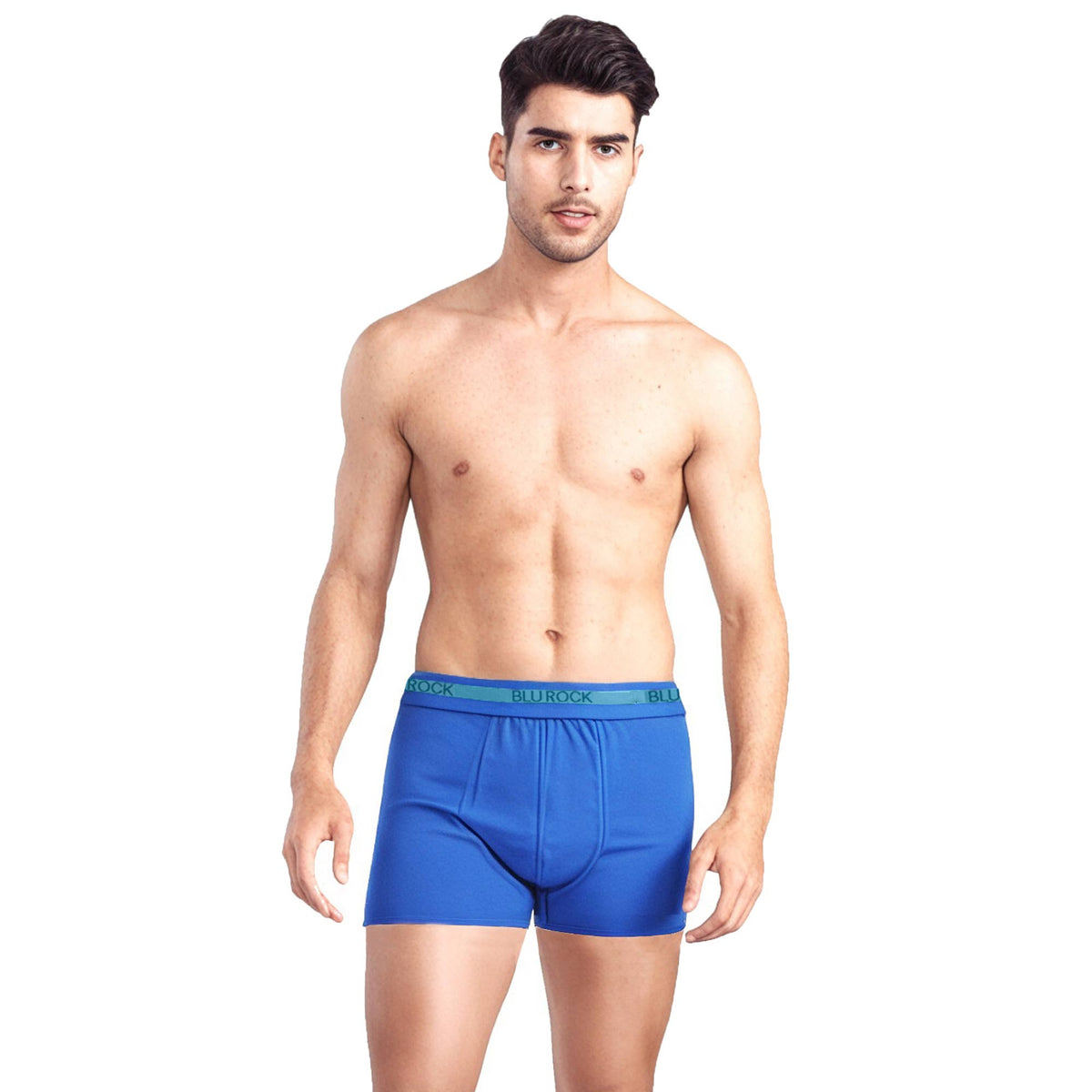 Blu Rock  Men's Stretch Cotton Boxer Briefs (3 Pack): White / SMALL-3PCS