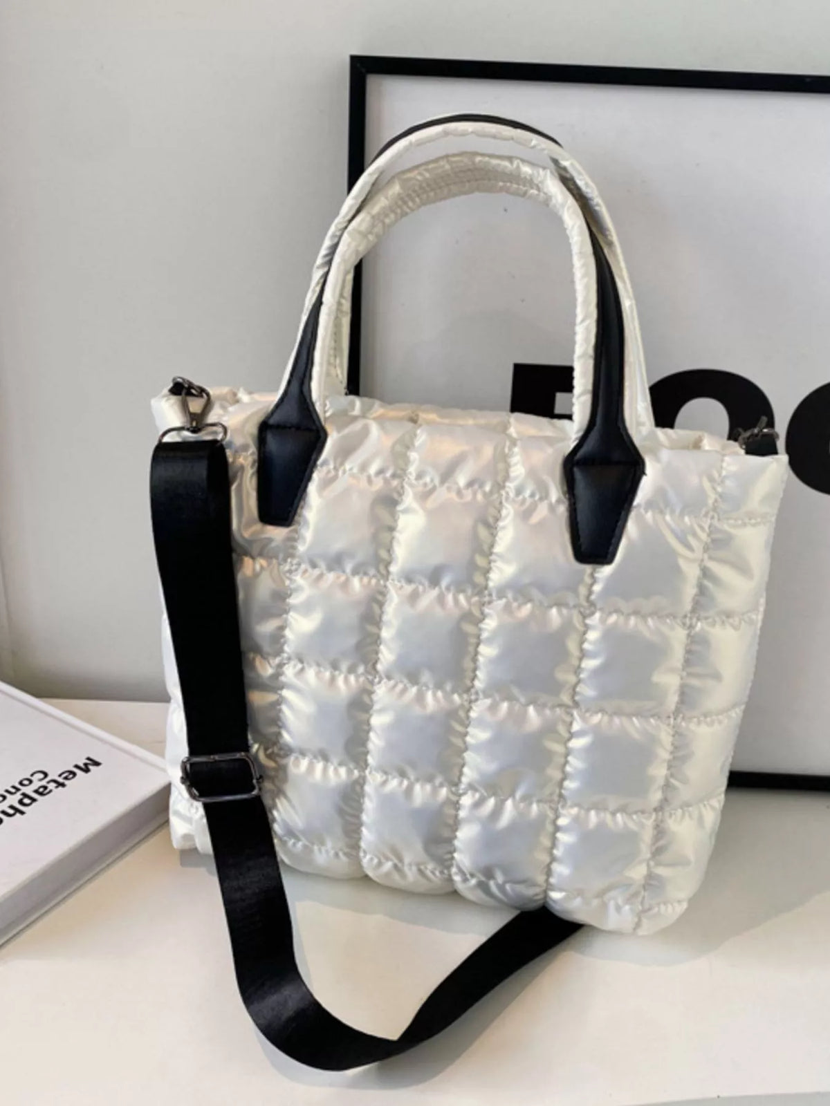 Bubble Textured Tote Crossbody Bag - URBANPICK FASHION