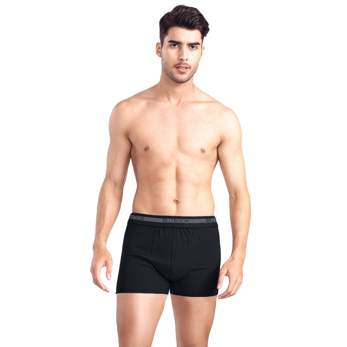 Blu Rock  Men's Stretch Cotton Boxer Briefs (3 Pack): White / SMALL-3PCS