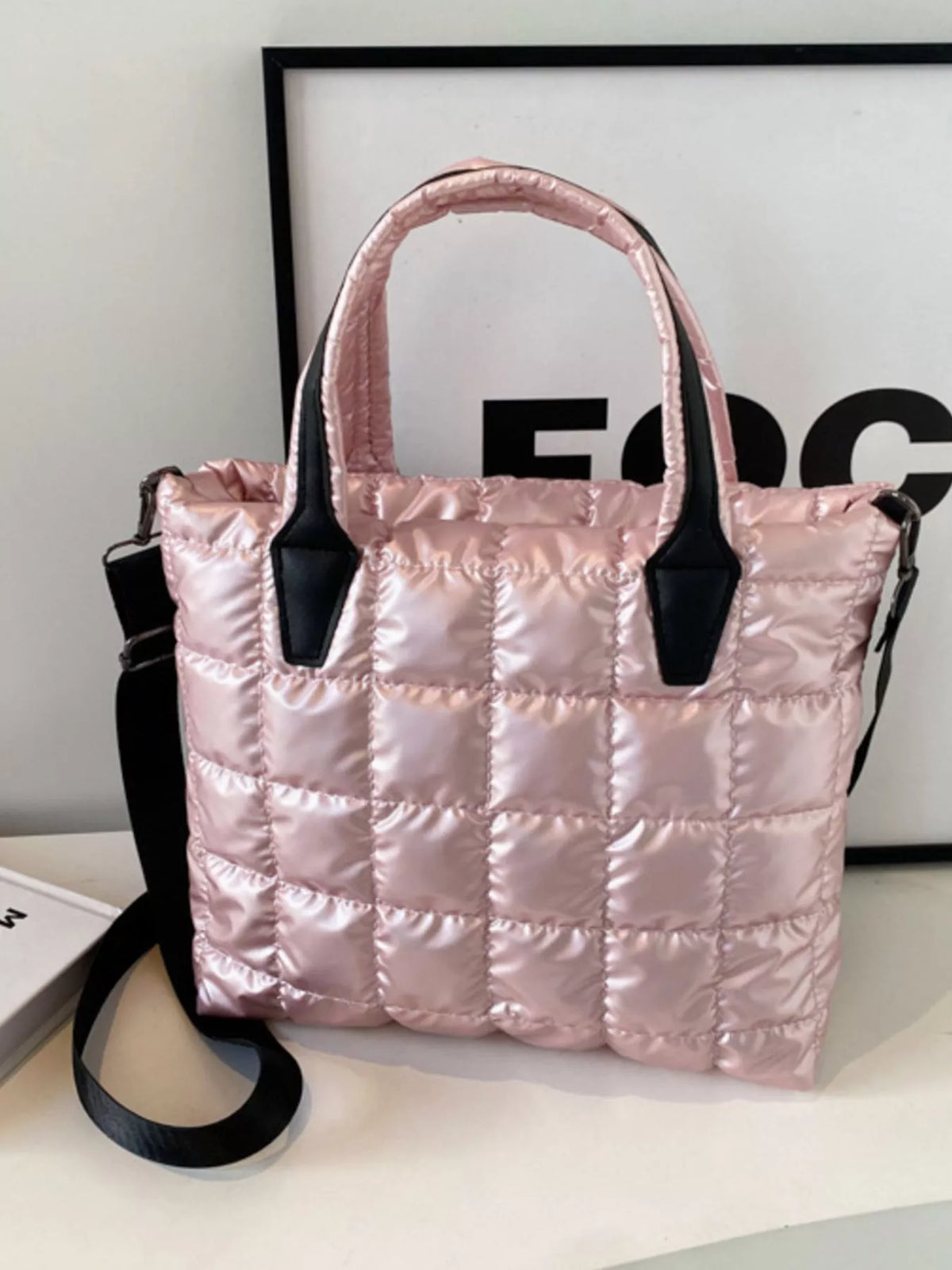 Bubble Textured Tote Crossbody Bag - URBANPICK FASHION