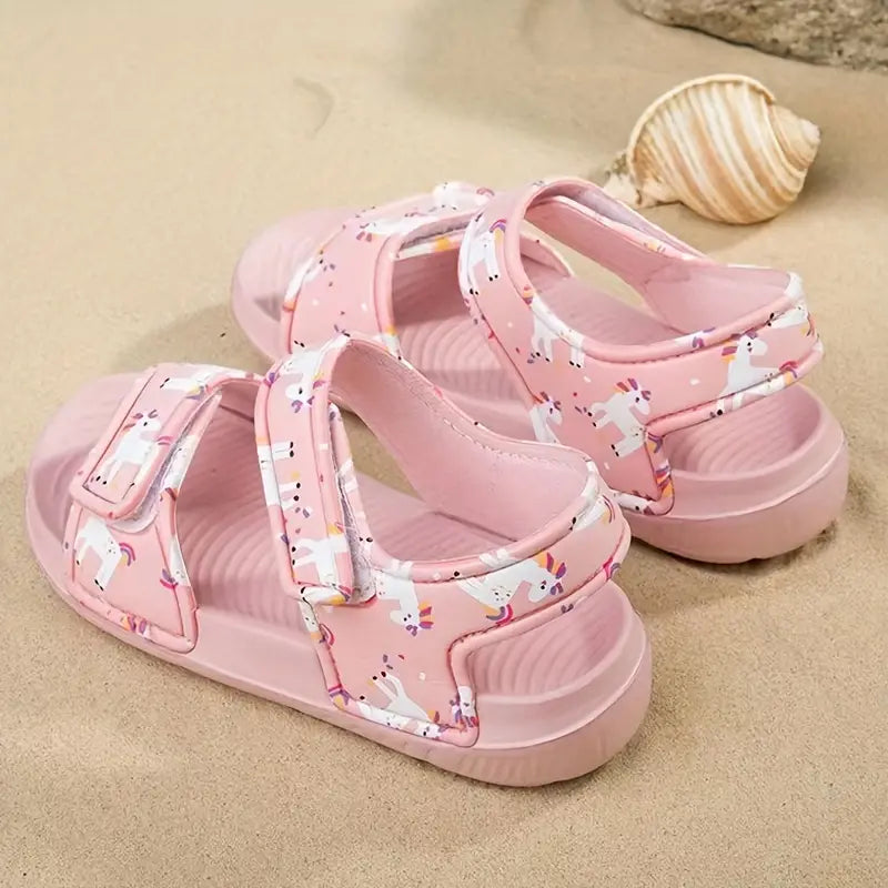 Trendy Girls Cartoon Print Non-Slip Summer Sandals - URBANPICK FASHION