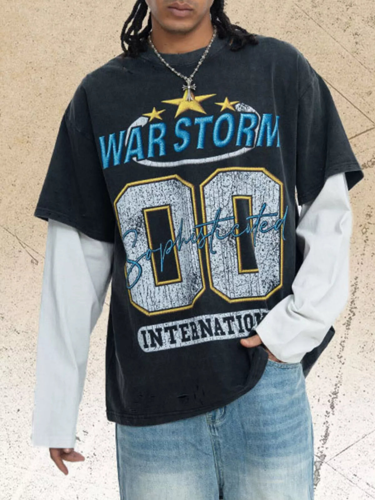 Men's Vintage War Storm "00" International Graphic T-Shirt - URBANPICK FASHION