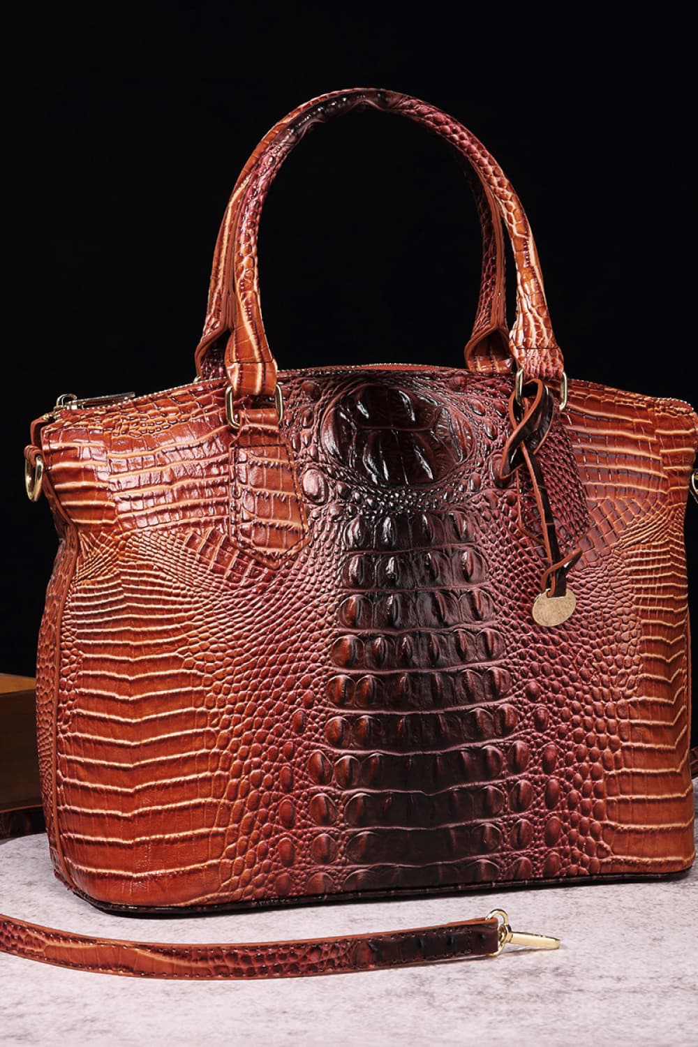 Gradient PU Leather Handbag - URBANPICK FASHION