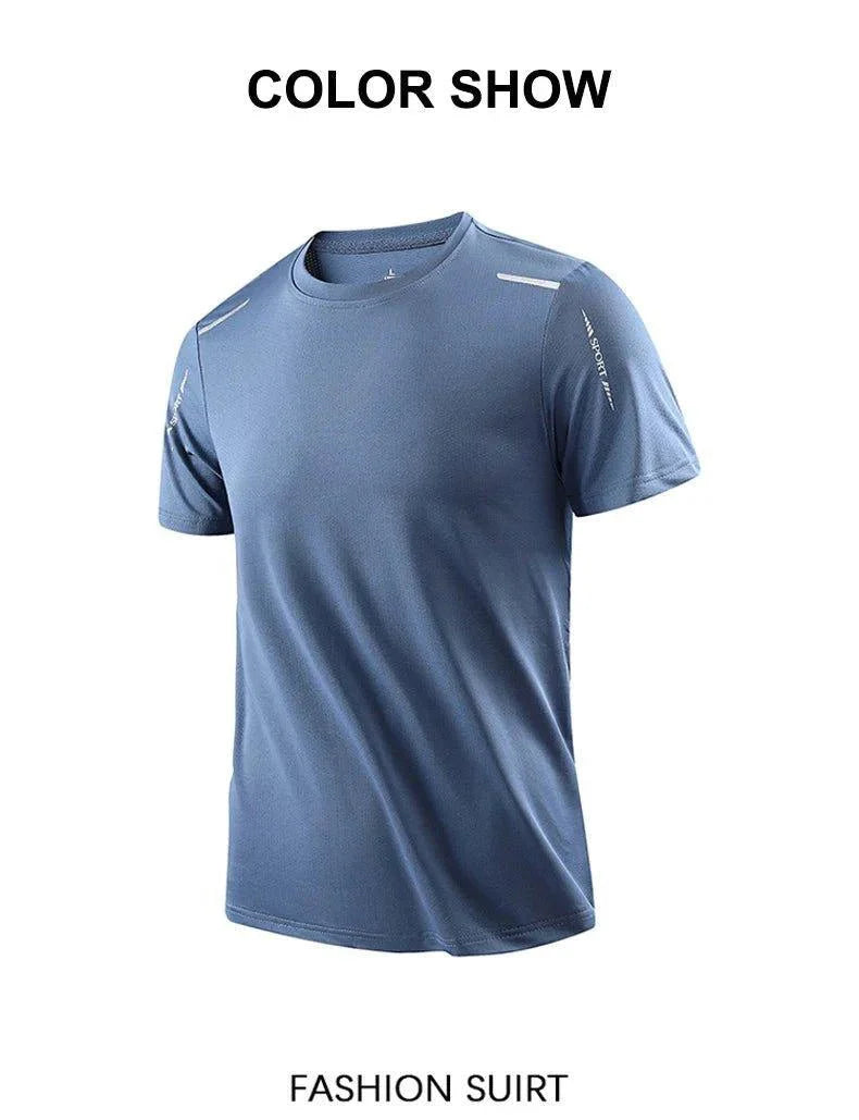 CHRLCK Men's Quick Dry Running T Shirt Size M Breathable Outdoor Sports Tee Hiking Fishing Summer Essentials - URBANPICK FASHION