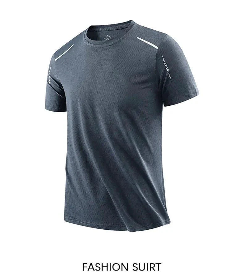 CHRLCK Men's Quick Dry Running T Shirt Size M Breathable Outdoor Sports Tee Hiking Fishing Summer Essentials - URBANPICK FASHION