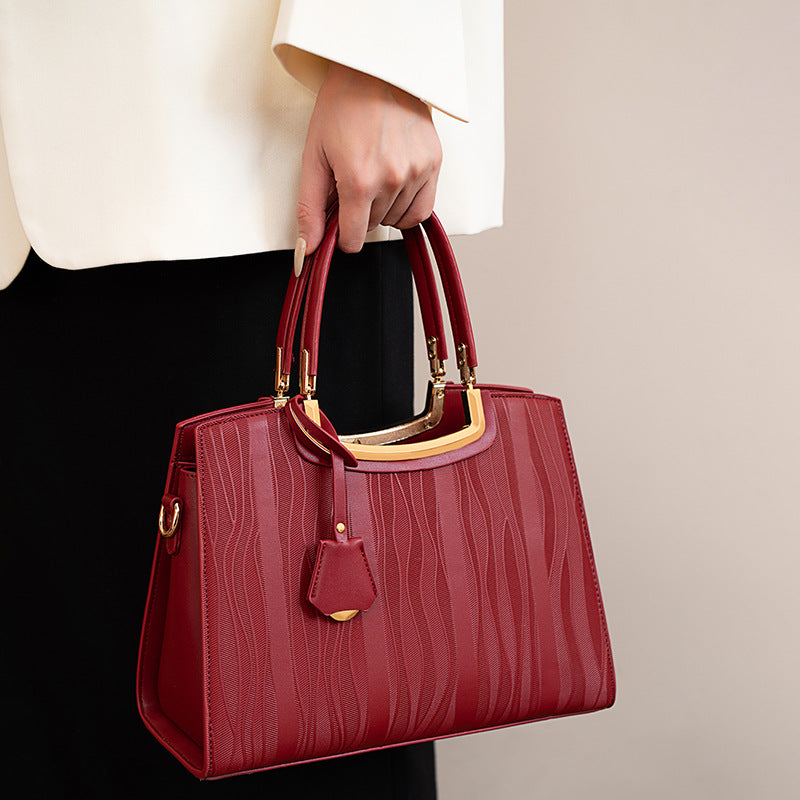 Leather Top Handle Handbag - URBANPICK FASHION