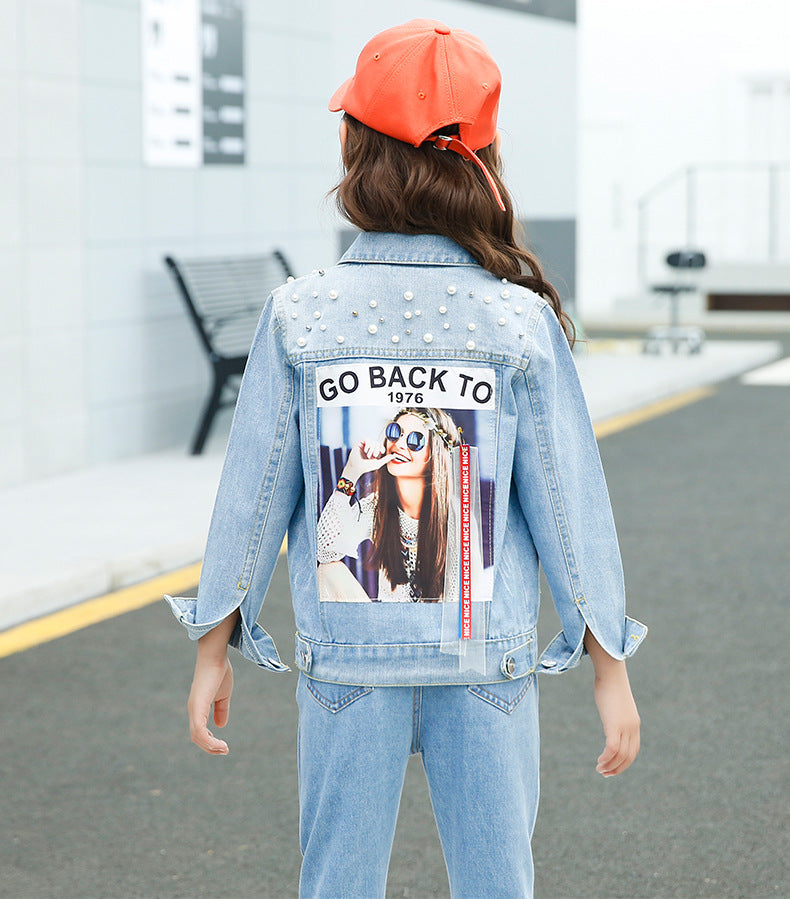 Girls Embroidered Denim Jacket