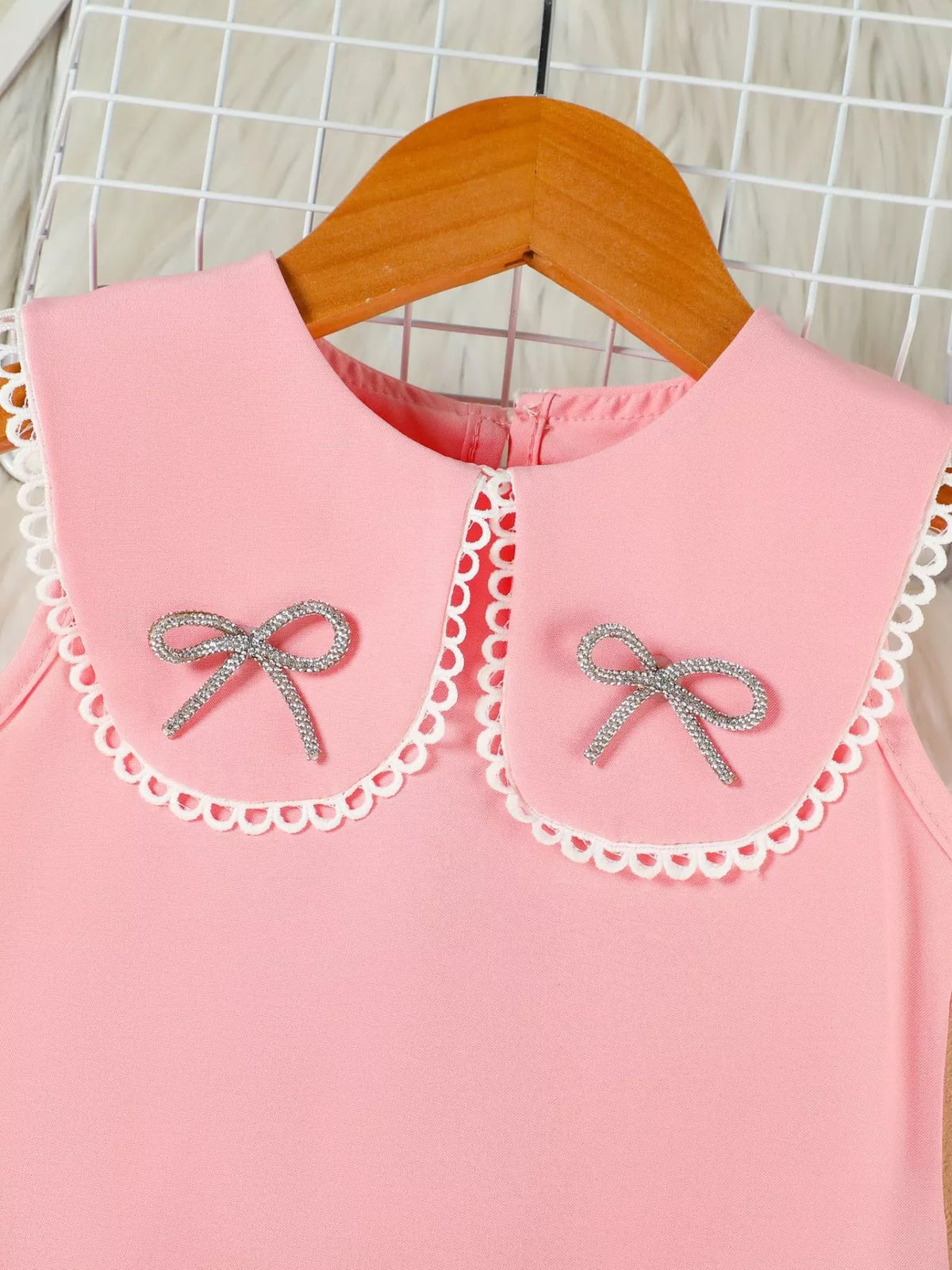 Children's Bow-Accented Pleated Dress - URBANPICK FASHION