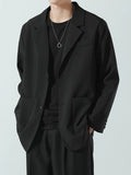 Men's Full Size Lapel Collar Long Sleeve Blazer Plus Size - URBANPICK FASHION