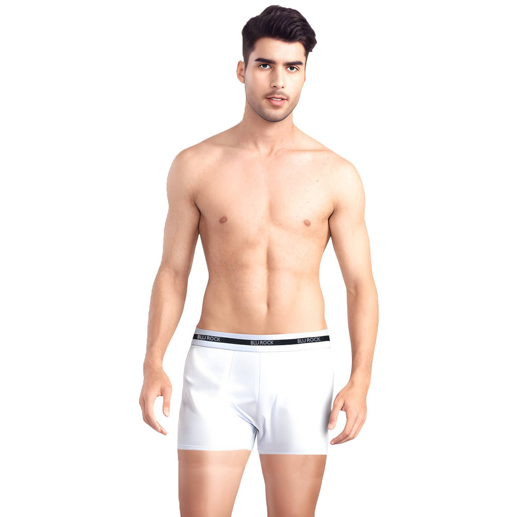 Blu Rock  Men's Stretch Cotton Boxer Briefs (3 Pack): White / SMALL-3PCS