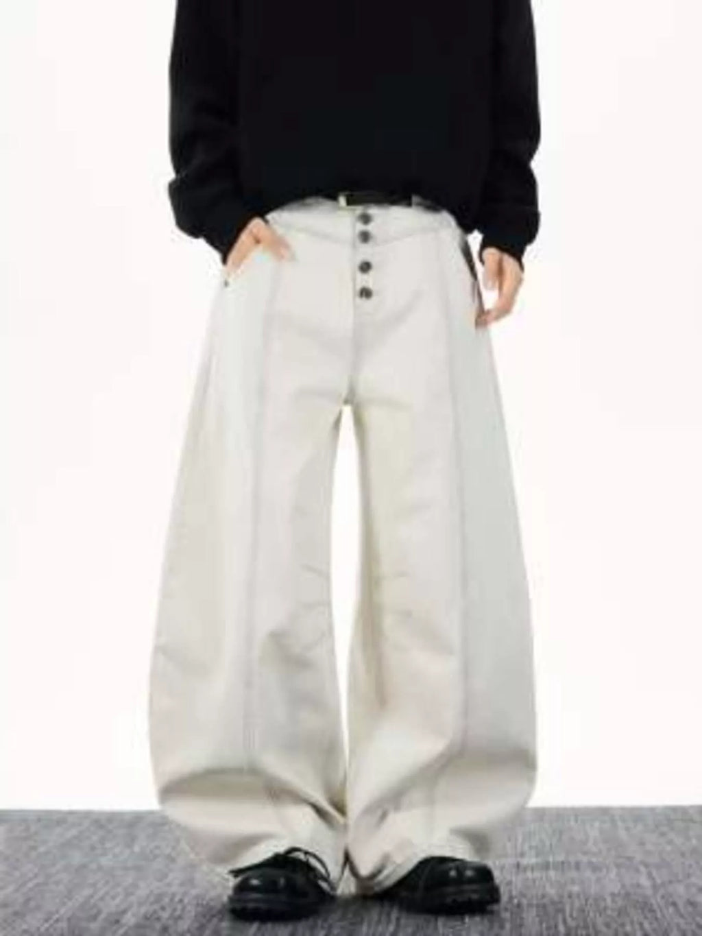 Men's Full Size Wide Leg Button-Fly Jeans Plus Size - URBANPICK FASHION