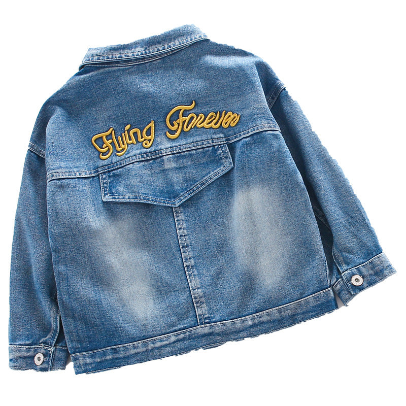 Girls Embroidered Denim Jacket
