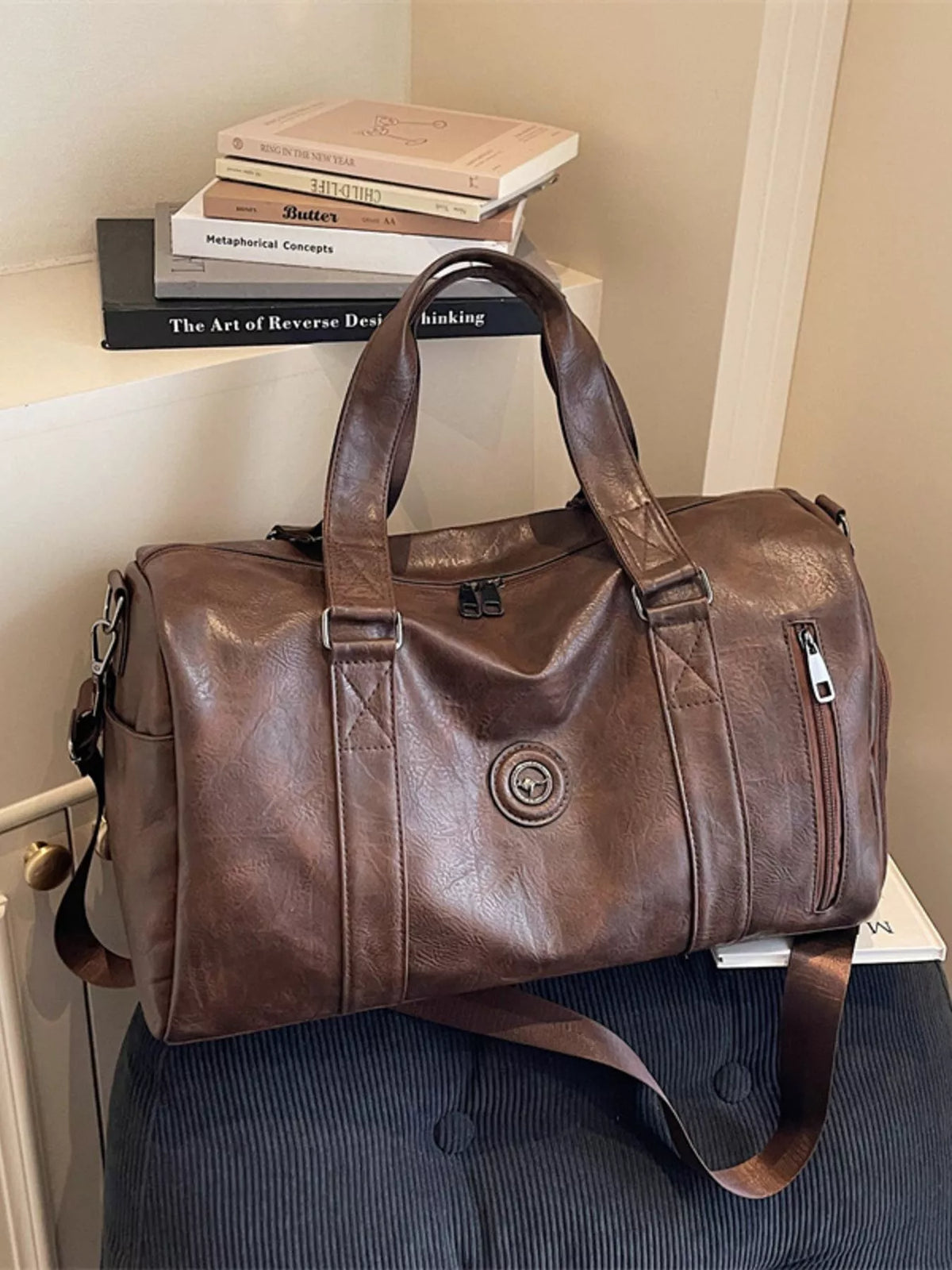 PU Leather Duffel Bag - URBANPICK FASHION