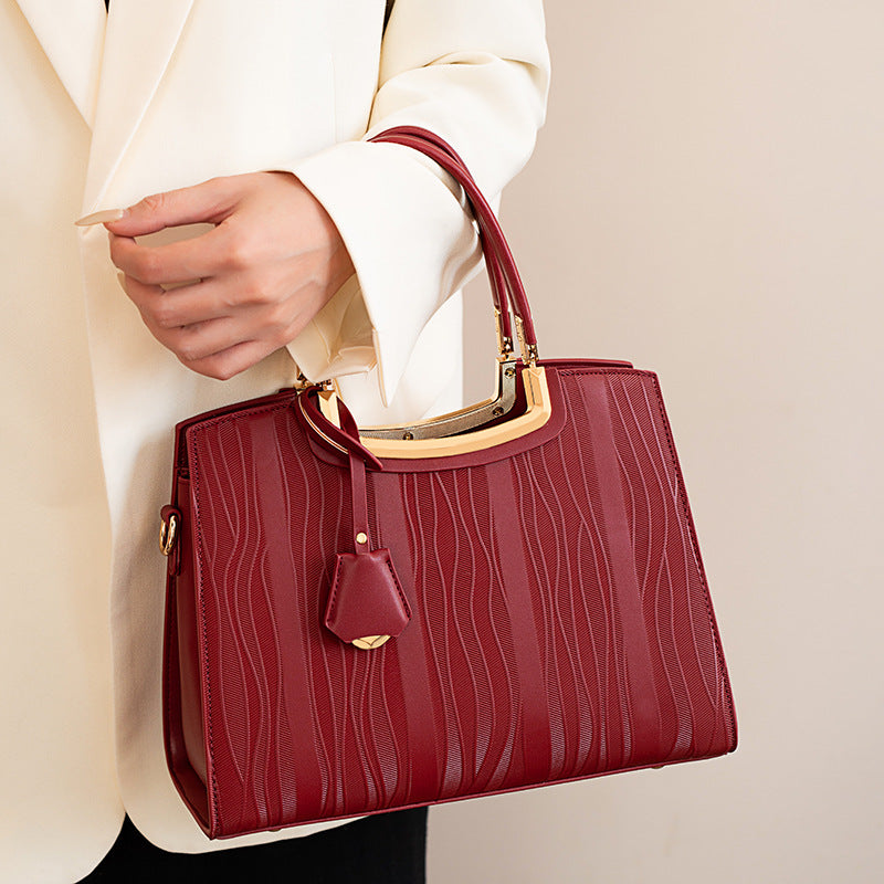 Leather Top Handle Handbag - URBANPICK FASHION