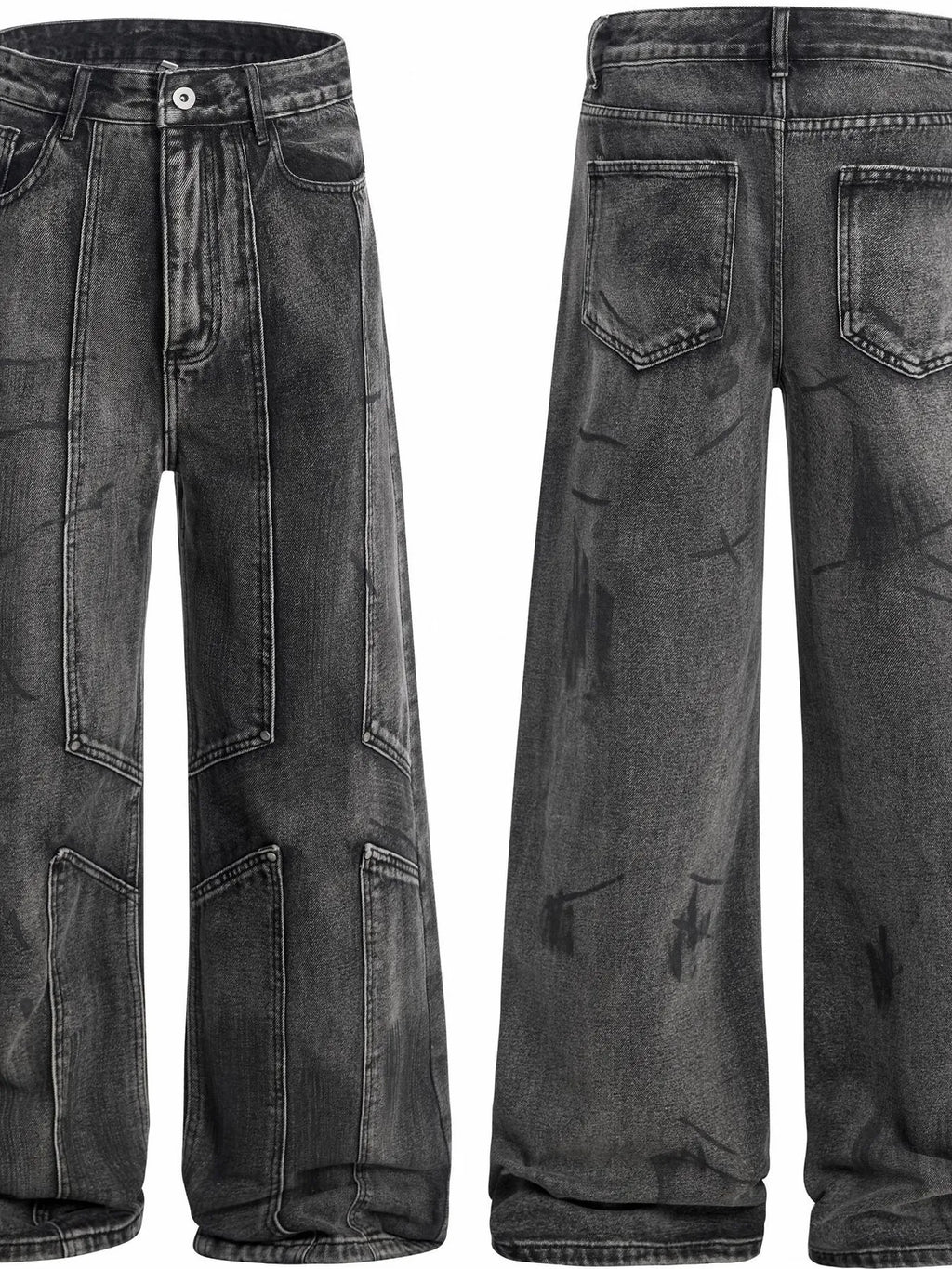Men's Wide-Leg Jeans - URBANPICK FASHION